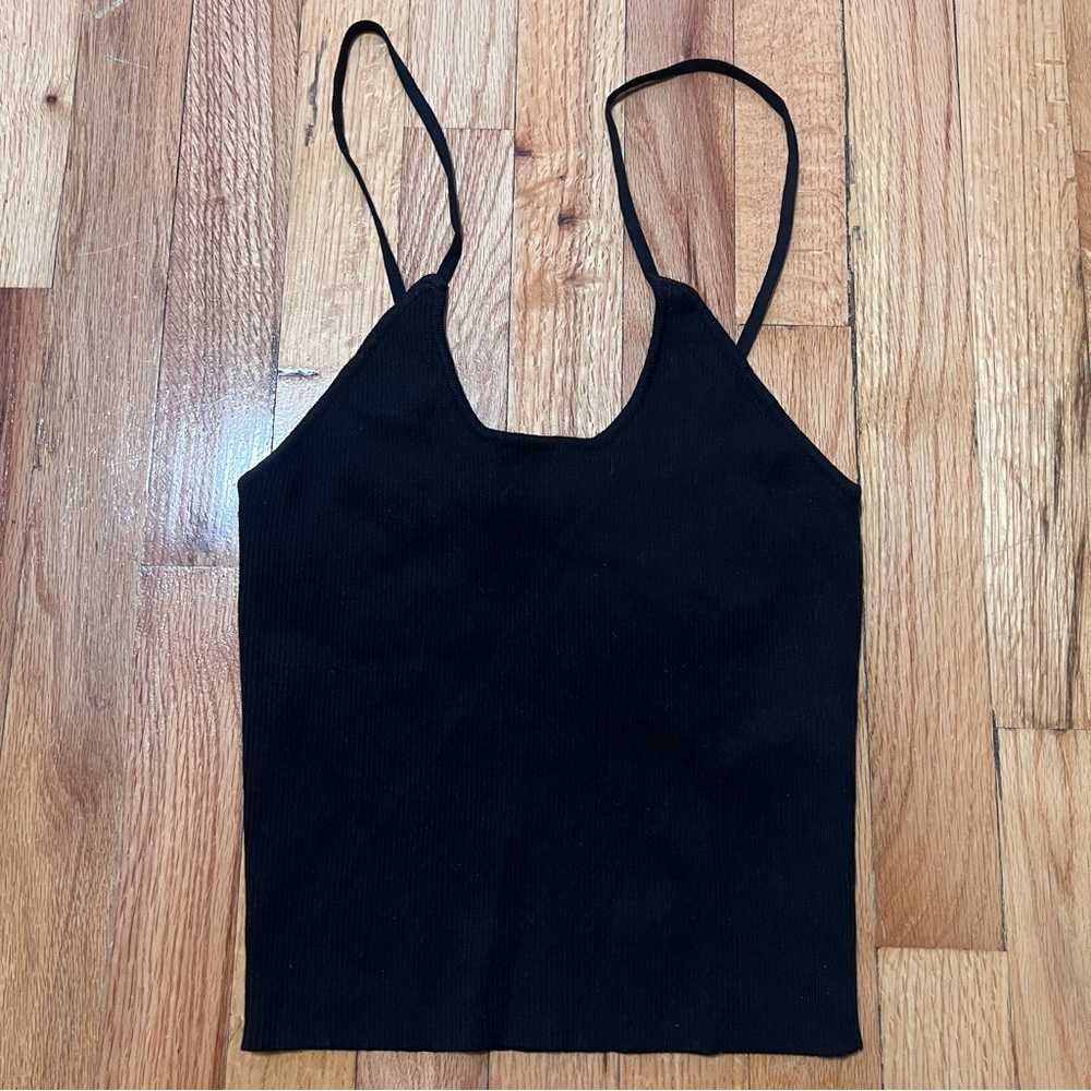 Zara Ribbed Spaghetti Strap Tank Top Size M